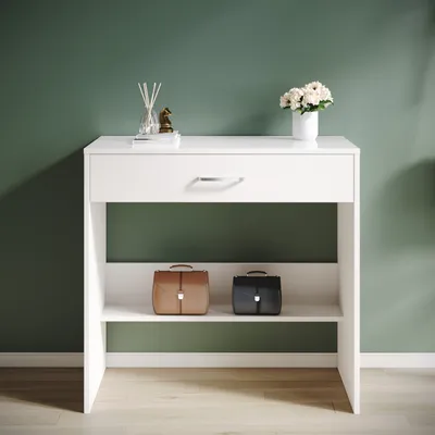 Produktbild von SONNI Schminktisch mit organisierter Schublade, mit Fächern, 80x40x75cm, Moderner Kosmetiktisch