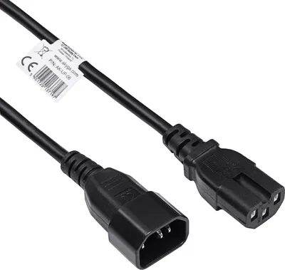 Produktbild von Kabel zasilający serwerowy Akyga AK-UP-06 C14 / C15 UPS przewód miedziany 1.8m