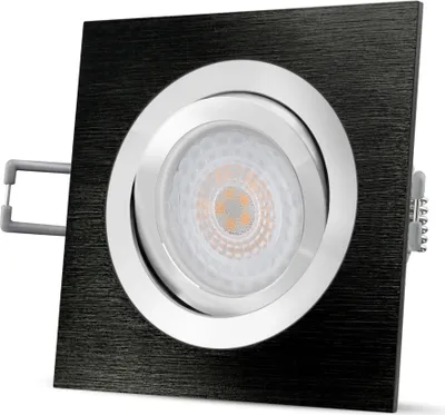 Produktbild von SSC-LUXon QF-2 Deckeneinbauleuchte LED flach 230V 4W neutralweiß fourSTEP Dimmen ohne Dimmer - Downlight schwarz schwenkbar