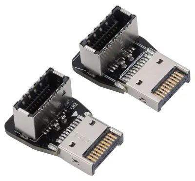 Imagen del producto de 2 adaptadores de metal, USB 3.1, 10 Gbps, conector macho a hembra, tipo E, para conexión directa y transferencia de datos