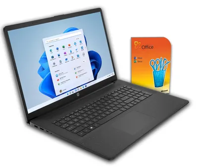 Produktbild von Schneller HP 17,3" Office Laptop – Intel Dual-Core - 8GB RAM - 512 SSD - Windows 11 Pro & MS Office Starter