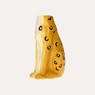 Obrázek produktu pro KEYHOMESTORE | Váza gepard, keramika, žlutá barva, výška 20 cm