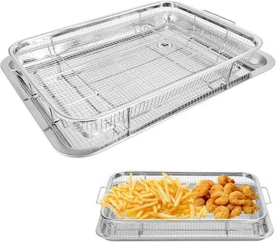 Obrázek produktu pro Plech na pečení s chladicí mřížkou – bílá – 39 x 29 x 6 cm – nerezová ocel – pro pečení a grilování