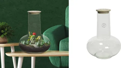 Produktbild von Gilde Glas Vase mit Keramik Lochdeckel für einzelne Blumen 99379