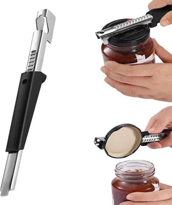 Productafbeelding van Famanu handmatig verstelbare flessen- en blikopener - zilver