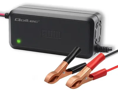 Immagine prodotto di Caricabatterie intelligente Qoltec a microprocessore 12 V | 5 A | Ricaricatore per batterie AGM, gel e SLA | Ricarica a 6 fasi
