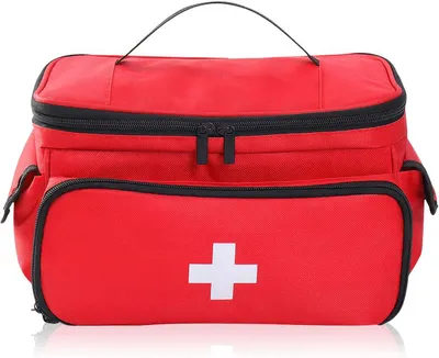Produktbild von Erste Hilfe Tasche Leer, Medizinische Aufbewahrungstasche, 11x19x16cm, Tragbare Leichte Notfalltasche, Rot