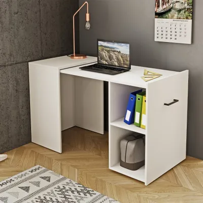 Produktbild von Helvetia "Smart" Ausziehbarer Schreibtisch 41-132cm Weiß
