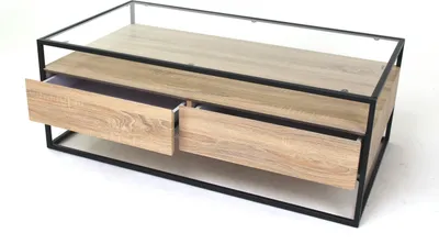 Produktbild von Couchtisch >2073< in Sonoma Eiche, Glas - 110x42cm (BxH)