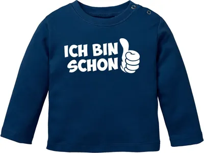 Produktbild von Baby Langarm-Shirt 1. Geburtstag Ich bin schon 1 Comic-Hand Geburtstagsshirt Baumwolle MoonWorks® blau 56/62 (1-3 Monate)