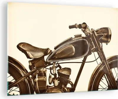 Produktbild von Bilder auf glas - motor retro - 70x50cm - Glasbilder - Wandbilder - Bilder - Kunstdruck - zum Aufhängen bereit - Wanddekoration aus Glas - Glas Bilder - Wandbild auf Glas - Einteilig - GAA70x50-4086