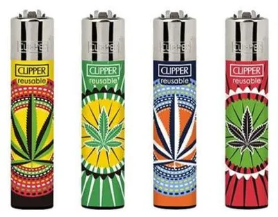 Produktbild von Clipper Feuerzeuge 4er Set: Weed Circles