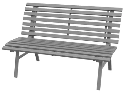Produktbild von Gartenbank Sitzbank Parkbank, Lattendesign, wetterbeständig, Aluminium, 123 x 67 x 79 cm, Grau