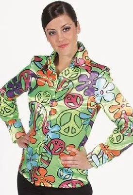 Produktbild von M210102-105-S bunt Damen Satin Hippiebluse Gr.S