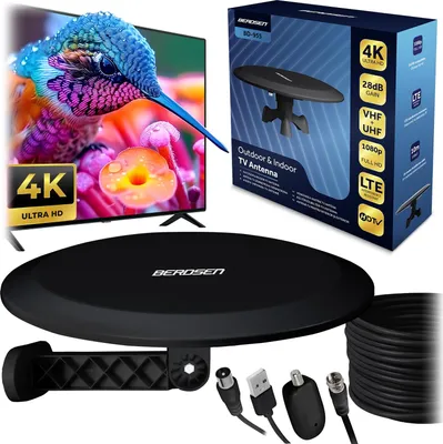Produktbild von Berdsen BD-955 schwarze Indoor-/Outdoor-TV-Ultra-HD-4K-Antenne