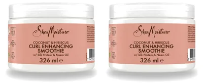Imagen del producto de 2 unidades de SheaMoisture Crema para definir rizos con aceite de coco y hibisco, 326 ml - Paquete ahorro
