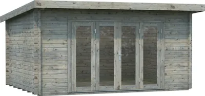 Produktbild von Palmako Gartenhaus Lea 14,2 m² - 44 mm Grau tauchimprägniert