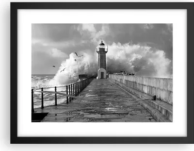 Produktbild von Gerahmtes Poster - Schwarzer Rahmen - Laterne Meer Portugal - 40x30 cm - Wand Bild - Wanddeko - Wandbilder - Kunstposter - Wandposter - Bilderrahmen - Bilder - Kunstdruck - P2BAA40x30-4913