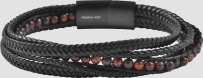 Produktbild von Akzent Armband aus Kunstlederion mit braunem Tigerauge