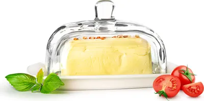 Zdjęcie produktu dla Duży pojemnik na masło na porcelanowym talerzu Pojemnik na masło Pojemnik na masło do lodówki