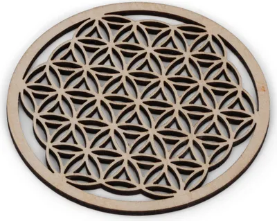 Produktbild von 2 x Blume des Lebens Kerzenhalter 3mm 9 cm Birkensperrholz Untersetzer Rund