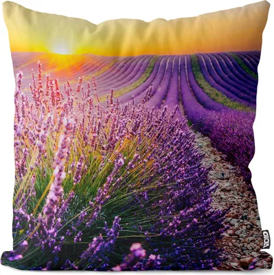 Produktbild von VOID Landschaft Blumen Lavendel Blumenmuster Kissenbezug Kissenhülle dekoration wasserfest Outdoor Garten Kissen bezug deko