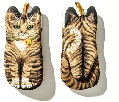 Productafbeelding van Ovenwanten Kat, set van 2