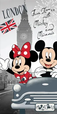 Produktbild von Disney´s Minnie & Mickey Mouse in London - Handtuch, 70x140