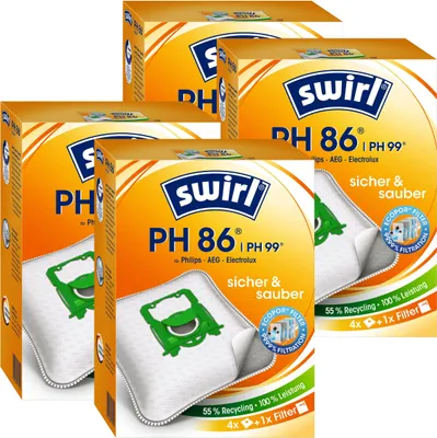 Produktbild von 4 x Swirl PH 86 MP Plus AirSpace Staubsaugerbeutel Staubbeutel Microvlies