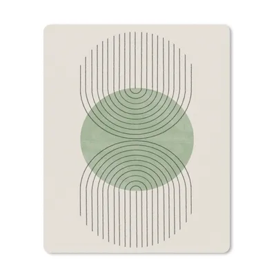 Produktbild von MuchoWow® Mauspad Mousepad Kreis - Linien - Abstrakt - Grün 19x23 cm - Mousepads - Maus Mat - Pad - Mausunterlage - Mauspads - Spielen