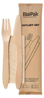 Produktbild von 400x DUNI Messer, Gabel, braune Serviette 19 cm Natürlich
