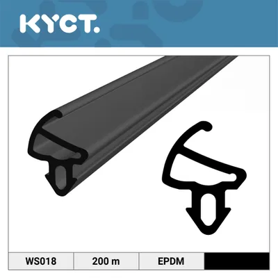 Image de Joint de fenêtre en EPDM noir pour fenêtres et portes en PVC - Joint en caoutchouc WS018, 200 m