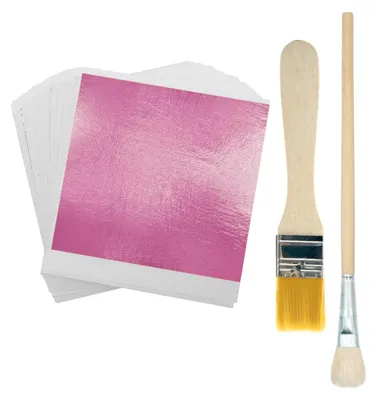 Produktbild von Imitations-Goldfolie - 100 Blatt - für Kunst Handwerk Möbel und Nageldesign - 8 x 8,5 cm Rosa
