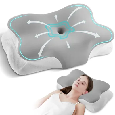Obrázok produktu pre Ergonomická pamäťová pena na vankúšik pod hlavu, vhodná pre spanie na boku, na chrbte a na bruchu