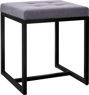 Produktbild von CLP Sitzhocker Barci mit Polsterung und schwarzem Eisengestell dunkelgrau Material Stoff