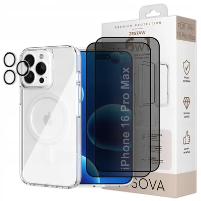 Imagen del producto de Funda para iPhone 16 Pro Max con MagSafe de Osova: Cristal protector para la privacidad + cristal protector para la cámara, todo en 1