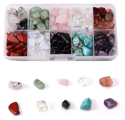 Edelstein-Chip-Perlen, 10 Farben, 200 g, DIY-Ketten, Armbänder