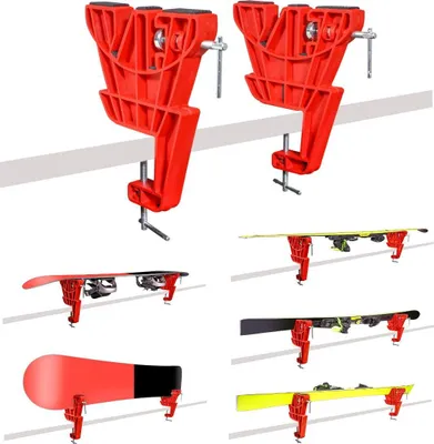 Image de SkinRocks Ski Ultra Vise Racing ski clamp alpine snowboard ski holder red