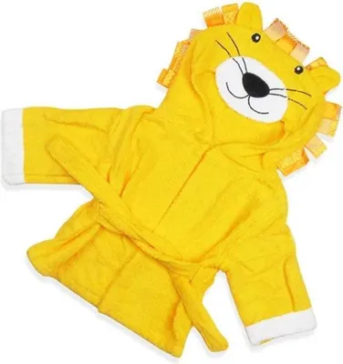 Produktbild von Jumadas - Baby-Bademantel mit Löwenmuster | Babybademantel mit Kapuze | Baby-Badeumhang | Kinderbademantel