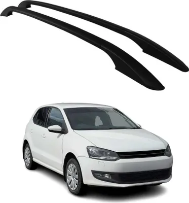 Image de Barres de toit longitudinales pour VW Polo V 2009-2017 en Alu noir