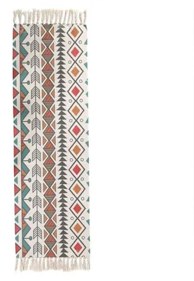 Ganglaufer 60x130 cm mit Quasten, farbenfroh, niedrigflorig, maschinenwaschbar