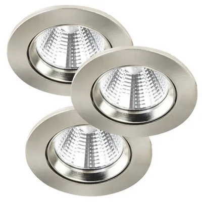 Obrázek produktu pro Stmívatelné LED bodovky IP65 NORDLUX Fremont 4000K, Varianta: 3 x Ø 85 x 54 mm, LED, 380 lm, 4000K, kartáčovaná ocel
