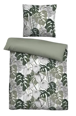 Produktbild von Traumhaft Schlafen  Castell  Markenbettwäsche 0403715 Baumwoll Renforce Bettwäsche FARN color: fichte, size: 1x 135x200 cm + 1x 80x80 cm