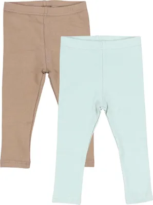 Produktbild von TupTam Baby Mädchen Lange Leggings 2er Pack, Farbe: Salbeigrün / Taupe, Größe: 104/110