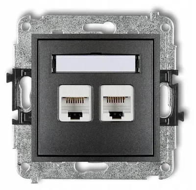 Image de Karlik 11MGK-2 Prise réseau double RJ45 Cat 5e Gris