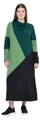 Produktbild von Ulla Popken Damen große Größen Übergrößen Plus Size Sweatkleid, Wasserfall-Aussc