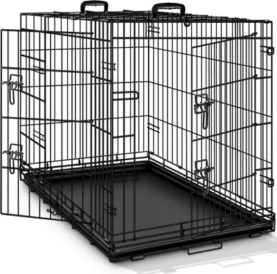 Image de Cage pour chiens - Cage de transport - Transport d'animaux - Pliable - 62 x 45 x 52 cm - Noir