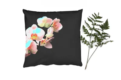 Produktbild von MuchoWow® Zierkissen Sofakissen Wohnzimmer Dekokissen 60x60 cm Orchidee - Blumen - Rosa - Stilleben - Flora - Sitzfläche - Foto Polster