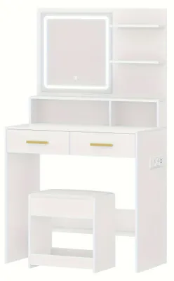 Produktbild von Schminktisch – Frisiertisch – Kosmetiktisch – Schminkkommode – Schminktisch mit LED-Beleuchtung (verstellbar)
