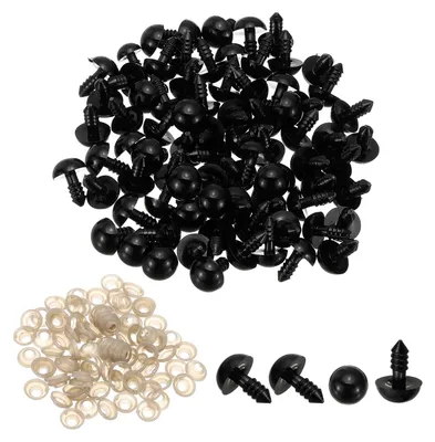 Sicherheitsaugen 12 mm, 200 Stück, Kunststoff, Schwarz